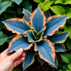 Хоста Океан Вью купить по цене от 960р. в интернет-магазине «Посадика» с доставкой почтой в в Кораблиное и по всей России – [изображение №1].